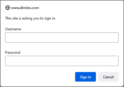 The dialog box prompting for sign-in information.